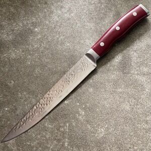 Forged In Fire‎ 8" Carving Knife Red Handle Kitchen Holiday